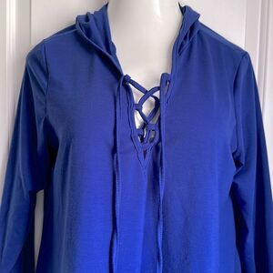 Zanzea  Royal Blue Lace-Up Hoodie size XL